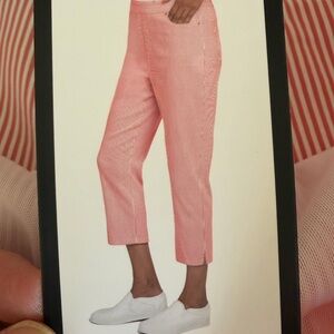 Women’s Mario Serrani Tomato/Ivory Striped Capris